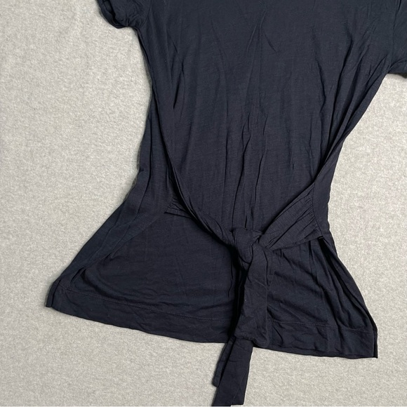 T.La Tunic Womens Small Blue Solid Short Sleeve Tie Front Tunic Casual - Picture 8 of 11